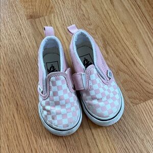 Vans Kids Pink Checkered Slip-On Sneakers